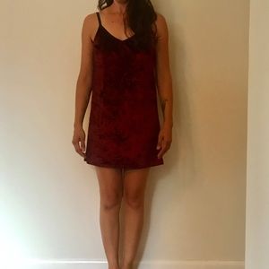 Velvet maroon TopShop mini dress